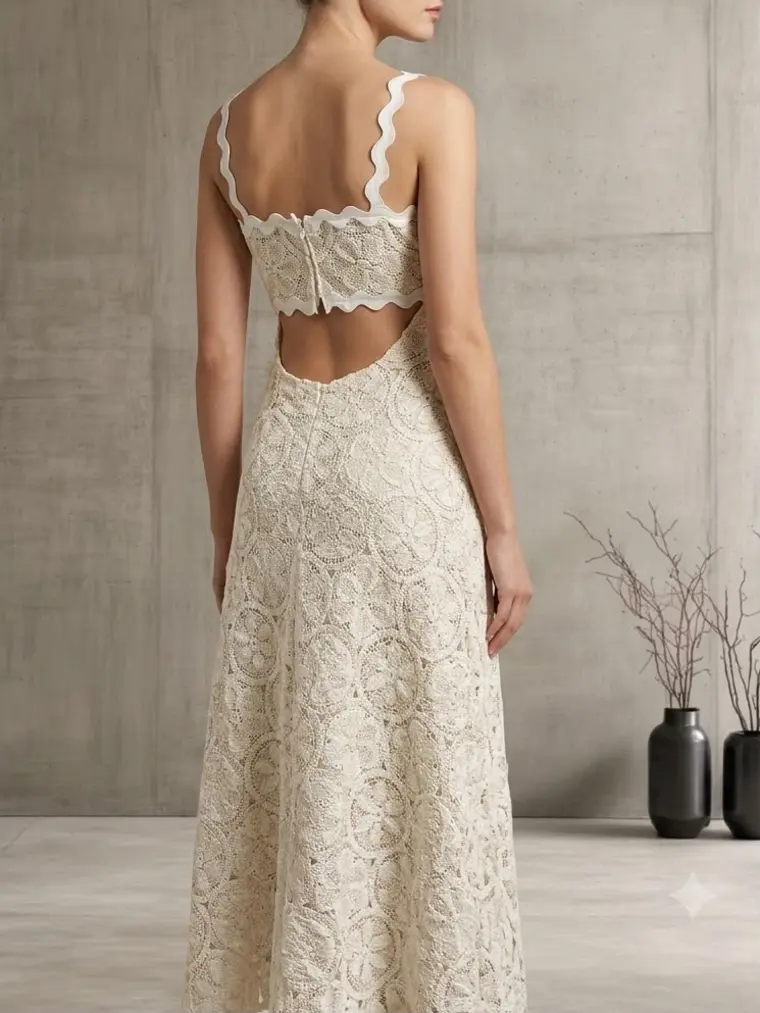 Vestido de encaje espalda descubierta