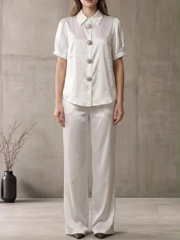 Conjunto satinado blanco